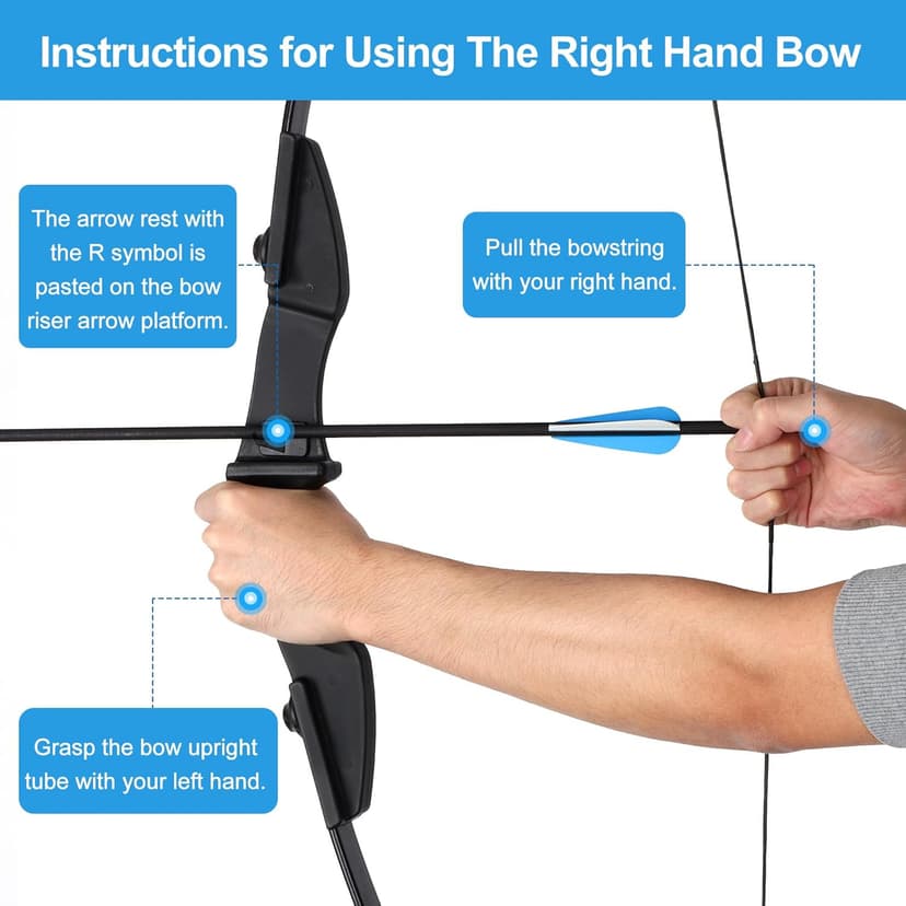 Recurve Bow and Arrow Set，Takedown Recurve Bows Archery for Adults Left and Right Hands 40lbs Archery Set