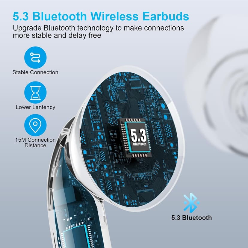 for Apple Earbuds Wireless Bluetooth Headphones [Clear Call & No Noise], Air Buds Pods Noise Cancelling HiFi Ear Pods Buds for for iPhone 17 16 15 iPad/Z Flip Z Fold/Galaxy/Switch