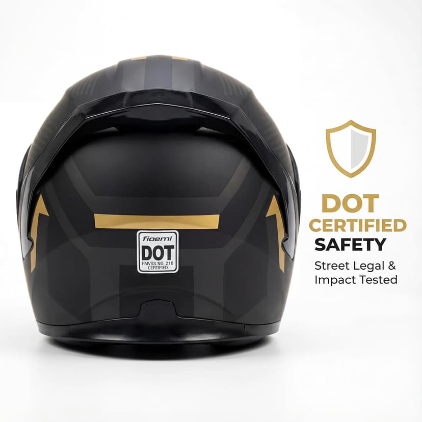 Modular Flip-Up Motorcycle Helmet | DOT Approved Full Face Dual Visor Street Bike Helmet with Tinted Visor & Ski Mask for Men & Women | Matte Black