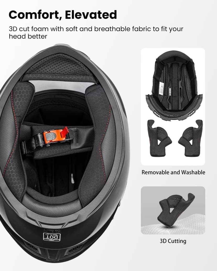 ILM Motorcycle Helmets Full Face for Men Women Cascos para Motos Powersports Motorbike Street Racing DOT Model MF566