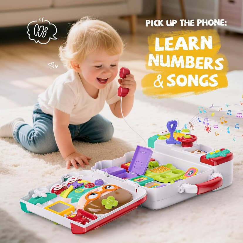 54-in-1 English & Spanish Baby Busy Board Montessori Toys, Ideals 1st Birthday Gifts Boy, 1 Year Old Boy Toys Gifts Montessori Busy Board Toys for 1 Year Old Boy, 1 Year Old Boy Birthday Gift B0D8B9PP9W