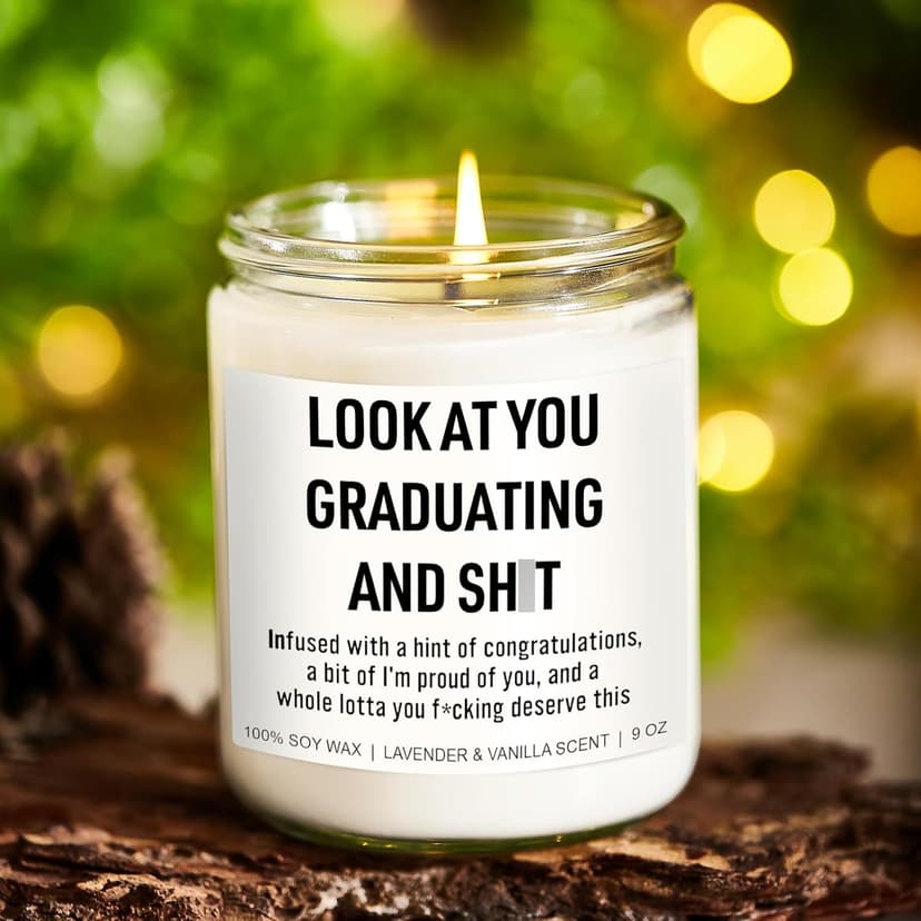 Funny Grad Candle, 2025 Graduation Gifts for Her, Him - College, High School, Masters Degree, Phd, Nursing & Nurse Graduation Gifts for Women, Men - 9 oz