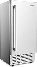 EUHOMY Under Counter Nugget Ice Maker Machine, 66Lbs/Day, Bulit-in Freestanding Ice Maker with Gravity Drainage, Self-Cleaning & 24H Timer Ice Machine, for Home Use(Silver)