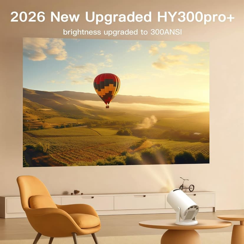 [Built-in Apps & 2026 Upgraded] Mini Projector with Wi-Fi 6 & Bluetooth 5.4, 1080P 4K Support Full HD, Auto Keystone 360° Portable Home Cinema Smart Projector for iOS/Android X1 B0F9XTQKW1