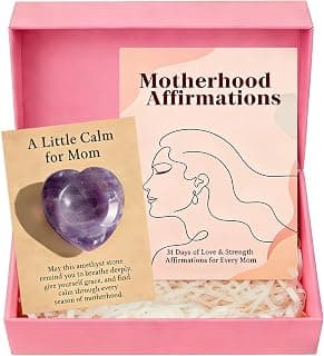 For New Moms After Birth, First-Time Moms & Baby Showers, A Thoughtful Self-Care and Encouragement Gift Push Presents for New Mom, Affirmation Cards & Amethyst Worry Stone B0GT8Z9ZP3