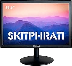 SKitphrati 15.6 Inch Small PC Monitor, FHD VA 1080P Desktop Display with 1920x1080 99% sRGB HDMI VGA Ports, 2 Hole Mounting, LED Monitor for PC, Laptop and Computer, Black