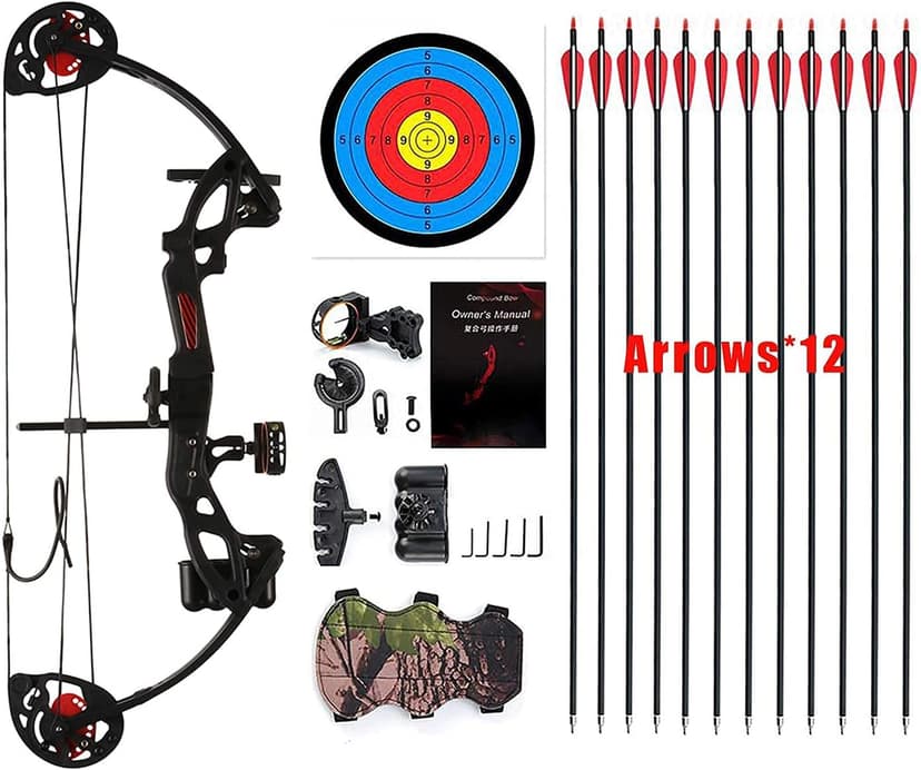 Compound Bow Archery for Youth and Beginner, Right Handed,19”-28” Draw Length,15-29 Lbs Draw Weight, 260 fps
