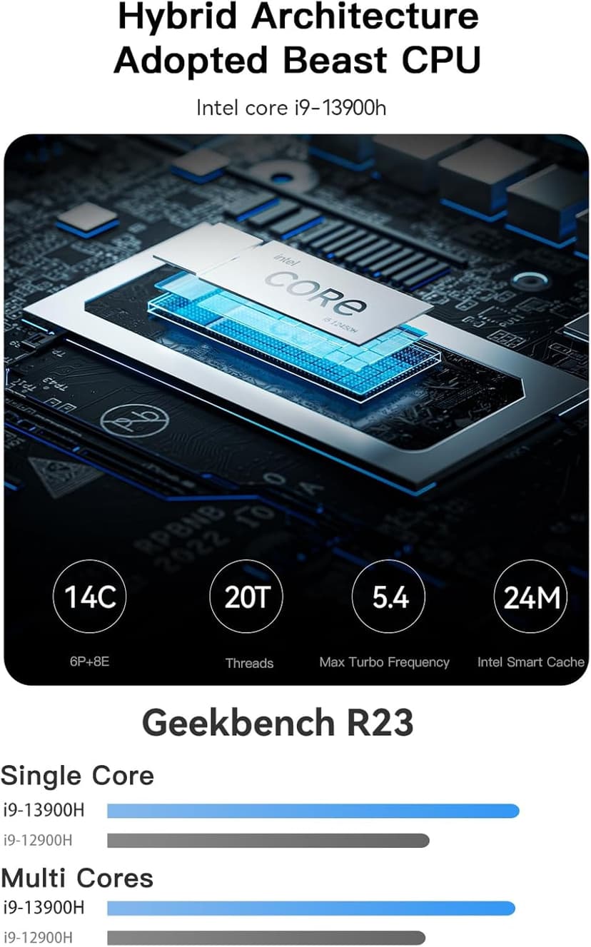 MINISFORUM MS-01 Mini Workstation Core i9-13900H 32GB RAM 1TB SSD Mini PC, HDMI+2X USB4 8K Display, 2x10G SFP+ Port, 2x2.5G LAN Port, Support M.2 2280/22110/U.2 SSD/RTX 3050 Graphics Cards