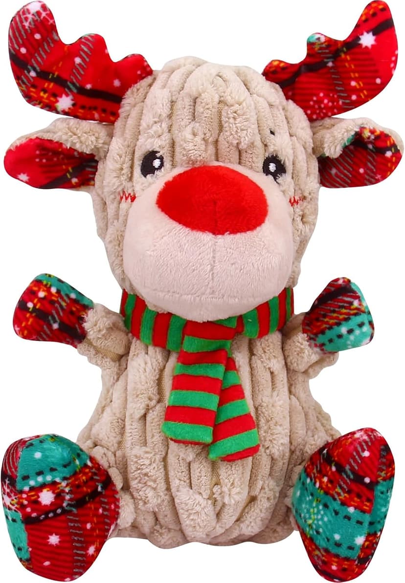 loncoldy Christmas Dog Toys, Funny Squeaky Reindeer Toy with Crinkle Paper Attract Pets, Interactive Plush Chew Toys, Adorable Christmas Elk Dog Gifts for Small Medium Large Dogs B09QHY2RQH