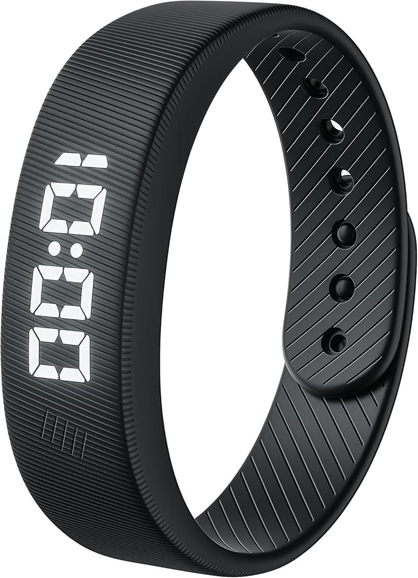 Gosasa Lightweight LED Digital Sport Watch Waterproof Fitness Tracker with Calorie Counter, Pedometer, Vibrating Alarm, USB Rechargeable Silicone Wristband for Men Women (Black)