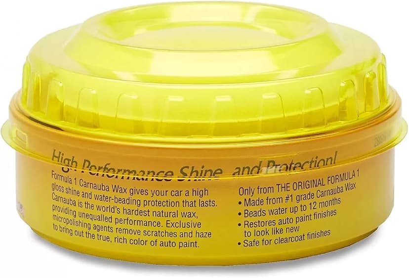 Formula 1 Carnauba Car Wax Paste - High-Gloss Shine - Polish for Car Detailing to Shine & Protect – Remove Haze and Paint Swirls w/ Micropolishing Agents – Car Cleaning Supplies (12 oz)