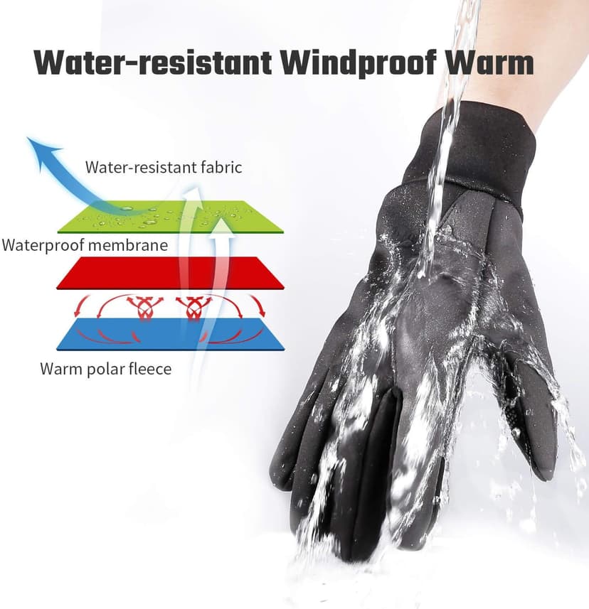 FanVince Winter Gloves Touch Screen Water Resistant Windproof Thermal for Running Cycling Driving Hiking for Men Women
