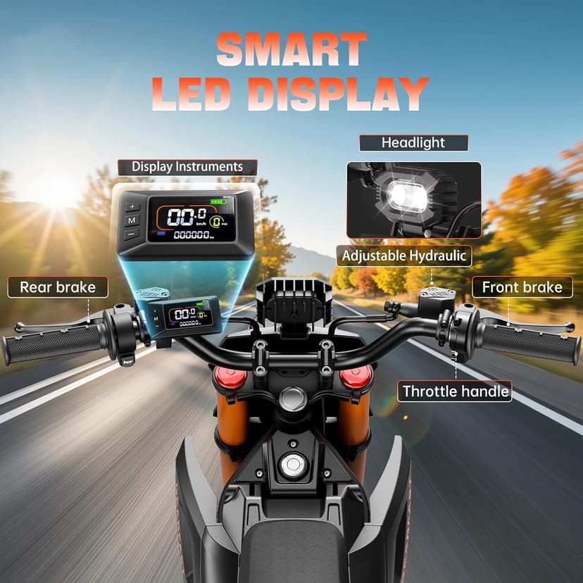 Malzahar Electric Dirt Bike for Teens Adults, 3500W, 40MPH & 60 Miles Electric Motorcycle, 48V/23.4AH Removable Battery, Hydraulic Brakes & Full Suspension, Mountain Off-Road E Dirt Bike for Age 13+