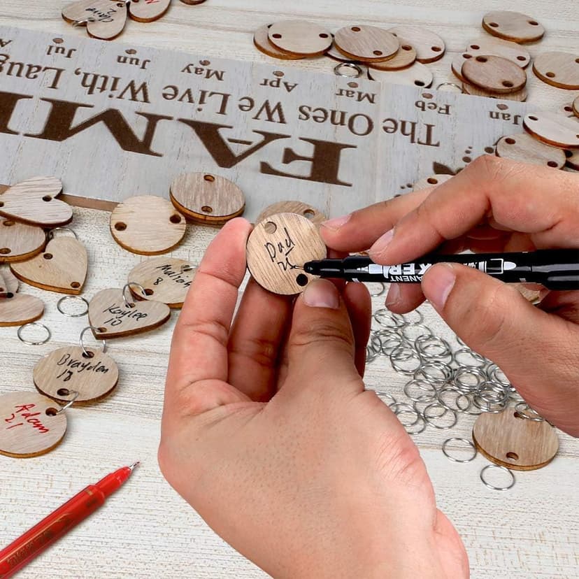 Joy-Leo Gifts for Mom Grandma Christmas, Wooden Birthday Tracker Plaque Wall Hanging, Help Elderly Parents Remember Birthdays Family Birthday Reminder Calendar Board with 100 Tags, Model JL01 B07M81TWY7