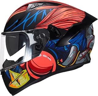 VCOROS Full Face Dual Visor Motorcycle Helmet for Adults Motorbike Street Bike Racing Helmets X9 DOT Approved with Black Visor