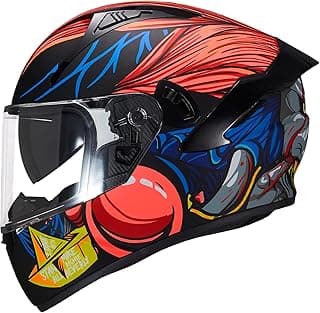 VCOROS Full Face Dual Visor Motorcycle Helmet for Adults Motorbike Street Bike Racing Helmets X9 DOT Approved with Black Visor