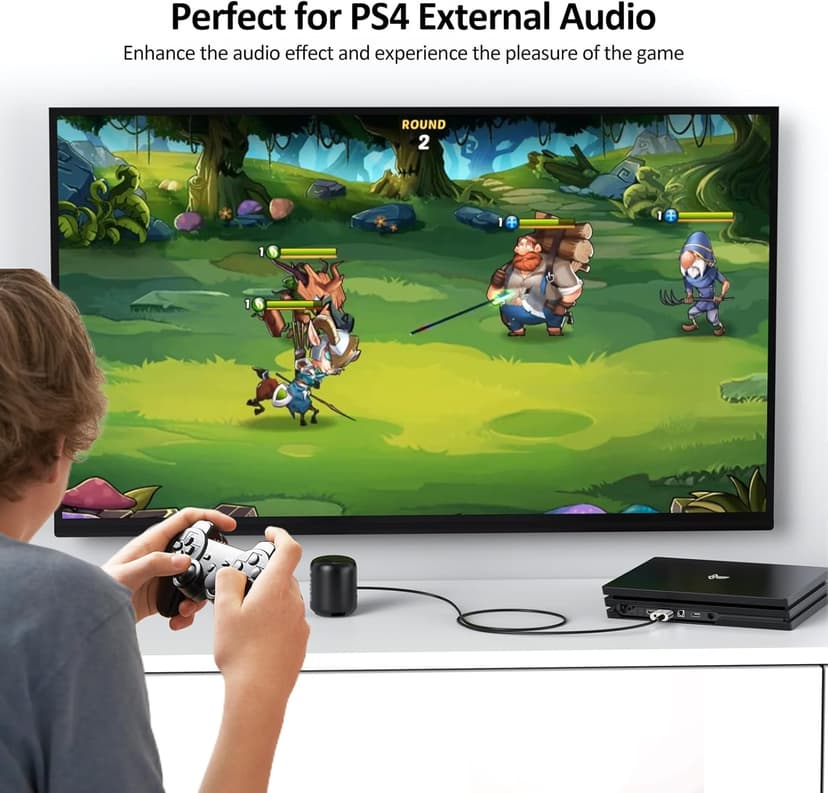 USB Sound Card, 7.1 Channel External Microphone Audio Jack Adapter Clear Sound for PC, Laptop, Mac, PS4, Headphone (Plug and Play No Drivers Needed)