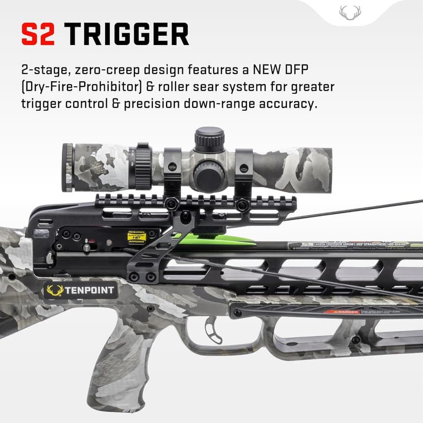TenPoint Turbo X Crossbow - 415 FPS - Equipped with 100-Yard RangeMaster Scope, ACUslide Cocking & De-Cocking System + S2 Trigger