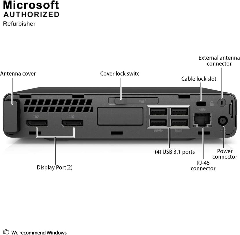 HP ProDesk 600 G3 Mini PC Desktop, Intel Core i5-6500T, 16GB RAM, 256GB PCIe Solid State Drive, USB-C, Windows 11 Professional (Renewed)