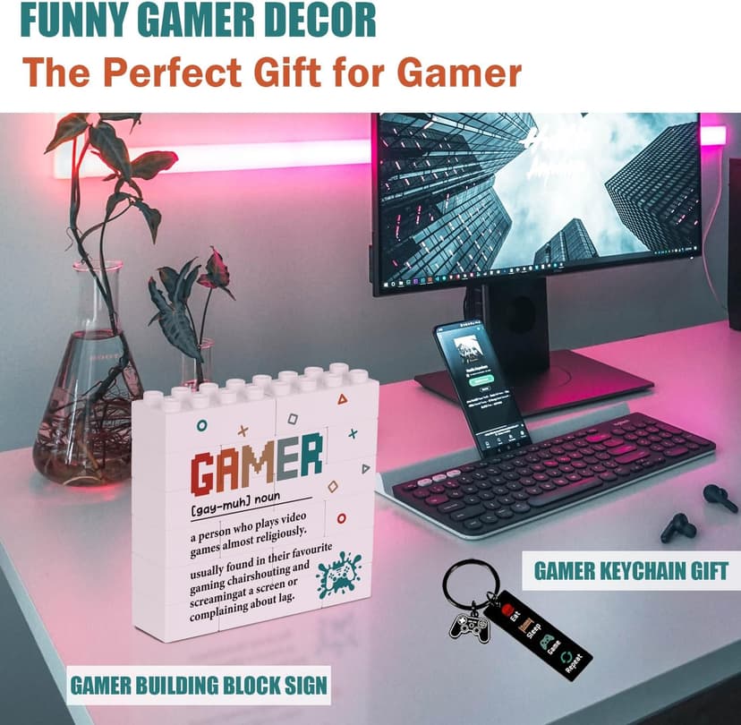 Gamer Gifts for Men Boyfriend Dad Brother, Gaming Accessories for Room, Gaming Stuff, Christmas Gifts for Friend- Gamer Gift Set Box