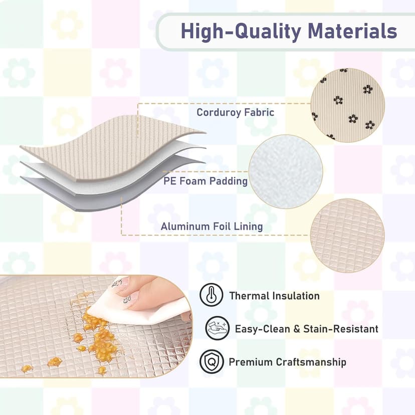 Baglemon Lunch Bag for Women Men Cute Corduroy Lunch Tote Bags Reusable Insulated Lunch Box Large Capacity Reusable Insulated Cooler for Work/Picnic/Travel