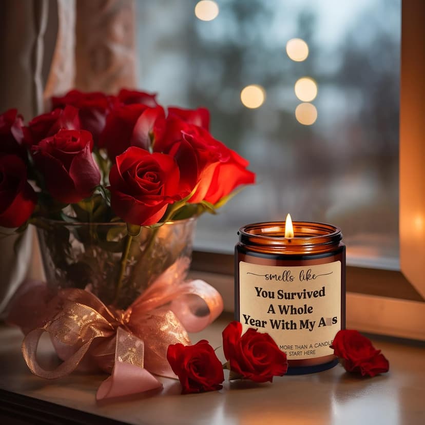 GSPY Scented Candle, 1st Anniversary Candle Gifts for Boyfriend, Girlfriend - 1 Year Paper Anniversary Happy Gifts for Couple, Him, Her - First, One Year Wedding Anniv. Presents for Husband, Wife
