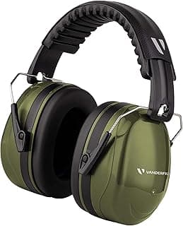 Vanderfields Premium Hearing Protection Ear Muffs - Broad Spectrum Sound Reduction 36.1dB at 2K Hz Noise Cancelling - Headset Safety Noise Cancellation - Headphones Adults and Teens - Army Green