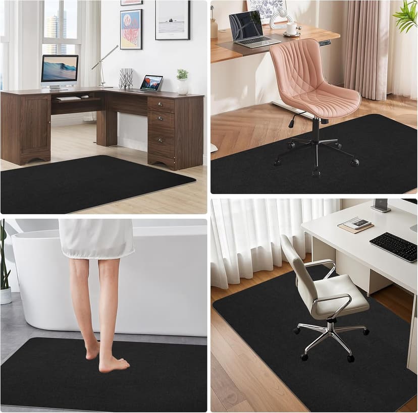 Office Chair Mat for Hardwood Floor & Tile Desk Mat for Rolling Chairs Protect Hardfloor Desk Area Rug for Workstations, Durable Chair Mat for Home and Office Use (Black, 36X48 in)