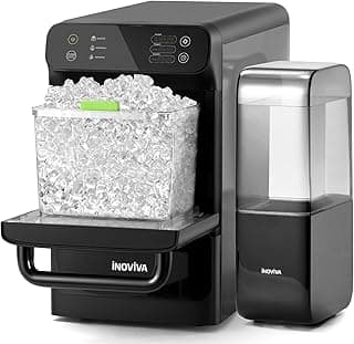 INOVIVA Nugget Ice Maker, 40 lbs/24H Soft & Chewable Nugget Ice Machine with 1.2-Gallon Tank, Automatic Water Refill, Preset Timer & Self-Cleaning, Countertop Pellet Ice Maker for Home & Kitchen