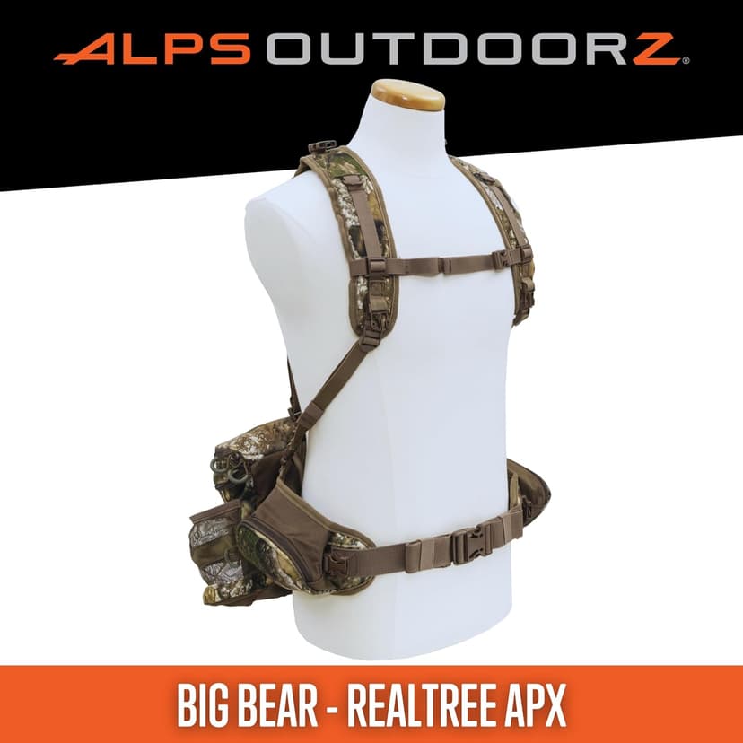 ALPS OutdoorZ Big Bear Day Pack – Realtree APX Camouflage Expandable Hunting Backpack with Large Capacity, Multiple Storage Pockets & Adjustable Straps for Deer & Big Game Hunting