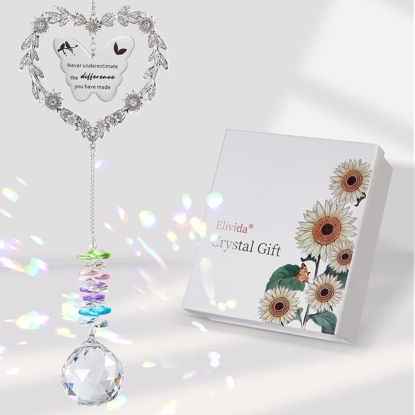 Retirement Party Decoration Hanging Ornament, Personalized Heart-Shaped Retired Farewell Gifts for Coworkers, Men, Friends Retirement Gift for Woman, Happy Retirement Crystal Suncatcher with Card B0DMD46SD7