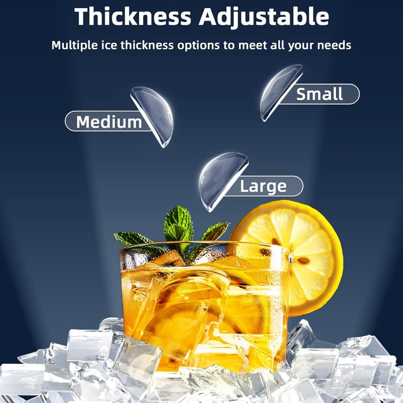 Antarctic Star Crescent Ice Maker, Slow-Melting Countertop Ice Maker, 27 Lbs/24H, 16Pcs in 15Mins, Self-Cleaning,24-Hour Timer, for Home/Kitchen/Office/Party