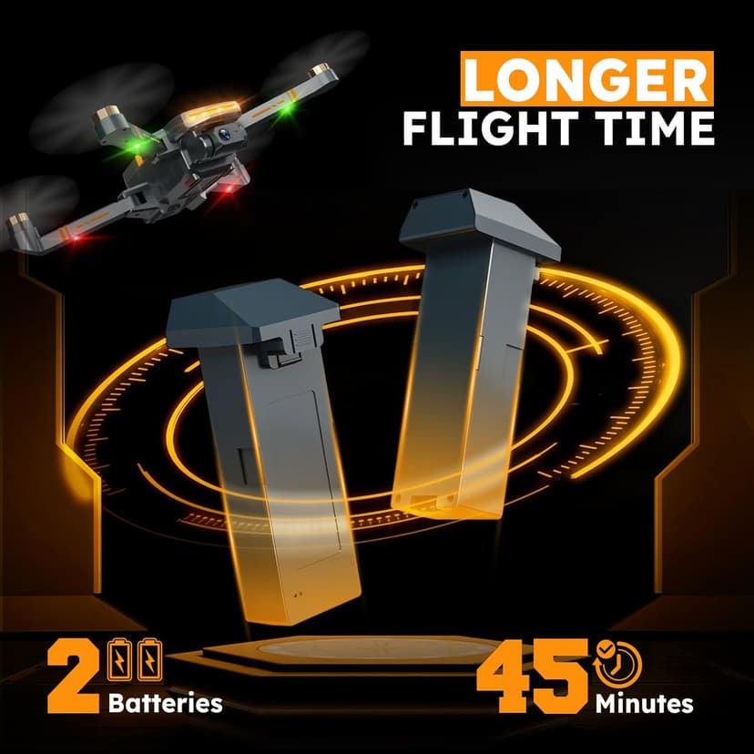 GPS Drones with 4K Camera for Adults with Brushless Motor and Follow Me Mode,Long Flight Time and Distance,5G FPV Transmission and Auto Return,G9 Foldable RC Quadcopter for Beginner,Under249g (Dark gray)