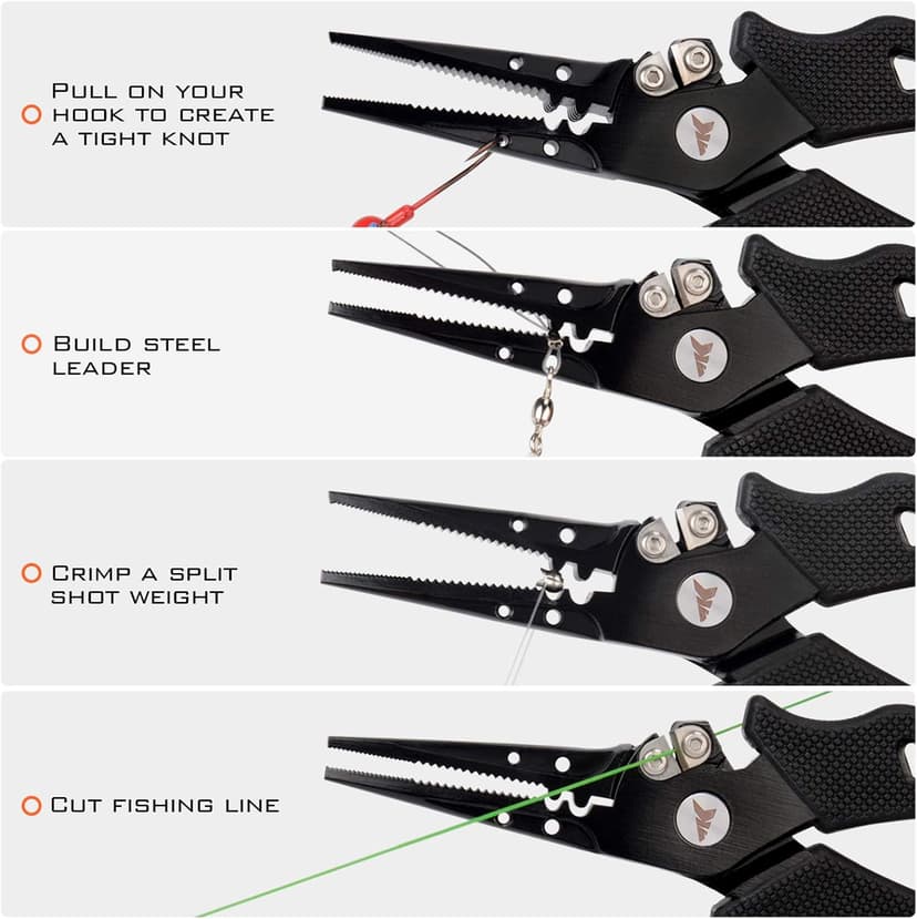 KastKing Cutthroat 7 inch Fishing Split Ring Pliers, 420 Stainless Steel Fishing Tools, Saltwater Resistant Fishing Gear, Tungsten Carbide Cutters