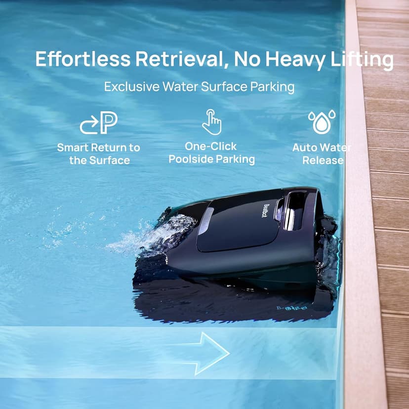 Beatbot AquaSense 2 Pro Cordless Robotic Pool Cleaner, Unmatched 5-in-1 Cleaning, Surface Parking, Skimmer with APP Control, Water Clarification, for Pools up to 3,875 Sq.ft – Obsidian