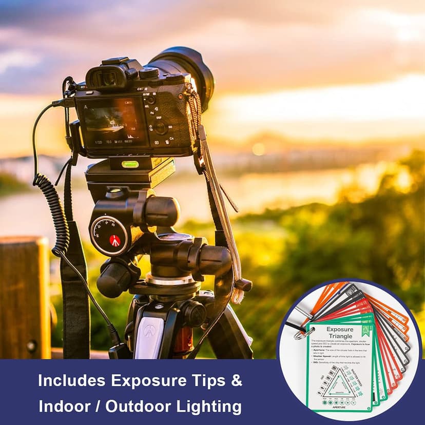 DSLR Cheat Sheet Photography Accessories Camera Accessories for Canon Nikon Sony Photography Gifts for Photographer Quick Reference Cards Guides Tips Settings Exposure Modes Composition And More 4×3in