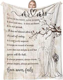 Wedding Gifts for Couples 2025 Soft Blanket, Bridal Shower Gifts for Bride to Be, Anniversary Mr and Mrs Gifts, Wedding Gifts for Newlyweds Just Married Gifts Wedding Throw Blanket 60 * 50