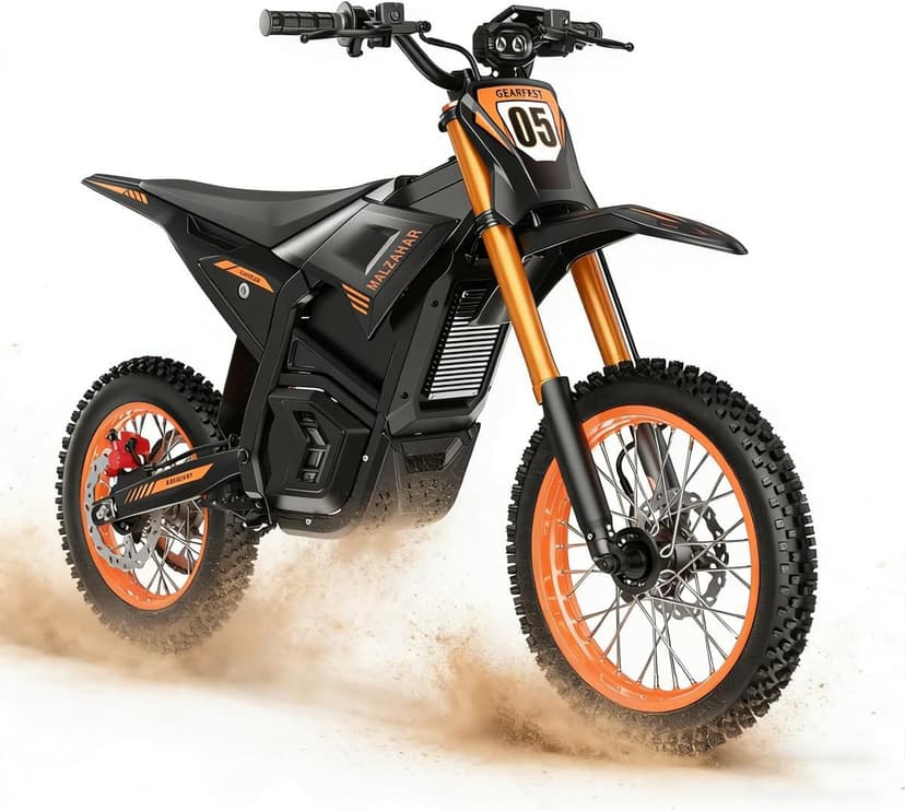 Malzahar Electric Dirt Bike for Teens Adults, 3500W, 40MPH & 60 Miles Electric Motorcycle, 48V/23.4AH Removable Battery, Hydraulic Brakes & Full Suspension, Mountain Off-Road E Dirt Bike for Age 13+