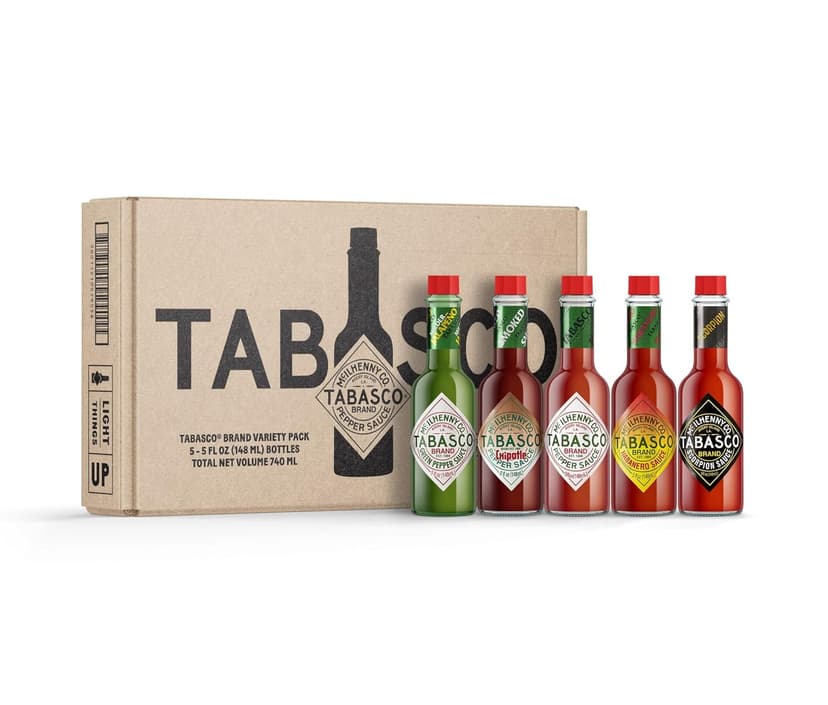 TABASCO Brand Hot Sauce Variety Pack, Gift Set Includes Five Different 5 Fl Oz Tabasco Hot Sauce Flavors, Perfect for Eggs, Pizza, Tacos, and More, 25 Fl Oz (Pack of 5) B0FB1VS3Y6