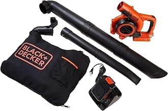 BLACK+DECKER Leaf Blower Cordless Leaf Vacuum and Mulcher Combo Kit, Battery and Charger Included, 40V 120 mph Air Speed, 6-Speed Dial, Built-in Scraper with Collection Bag (LSWV36)