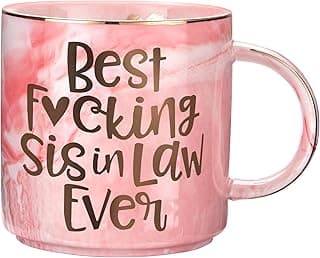 Hendson Sister In Law Gifts - Best Sis In Law Ever - Funny Sister In-Law Chirstmas Birthday Gift, Engagement, Wedding Gift, New To Be - Pink Mug, 11.5oz Coffee Cup