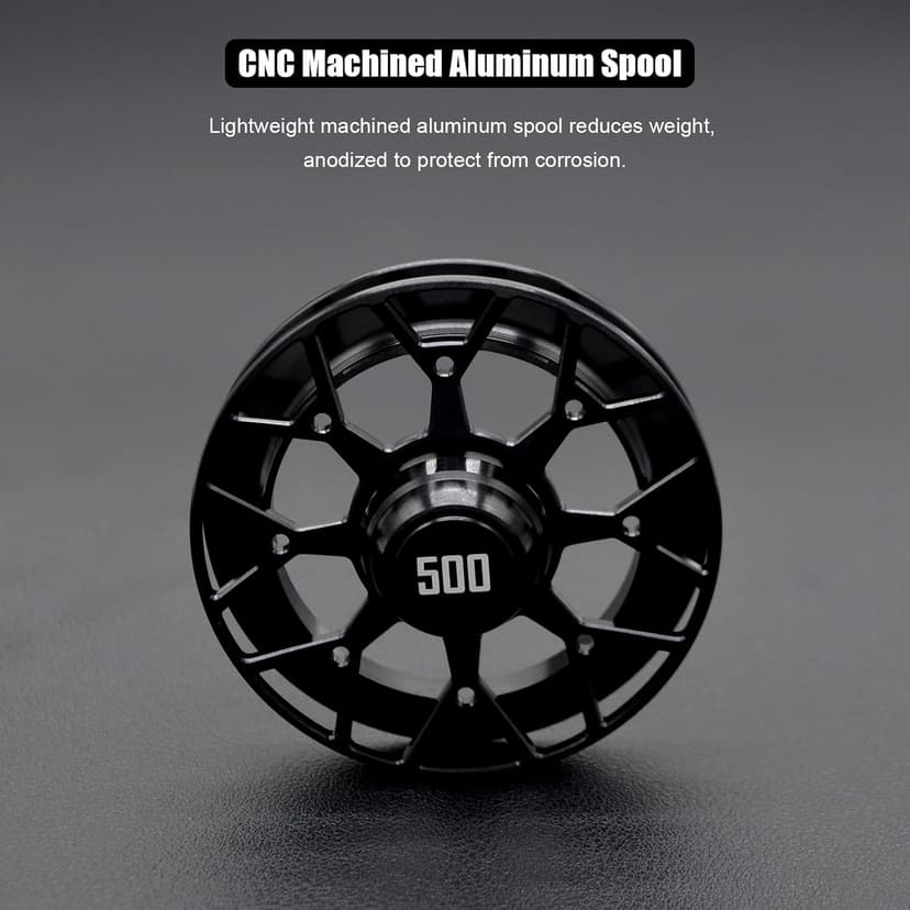 CAMEKOON Snow Fall 500 Inline Ice Fishing Reel, 3+1 Ball Bearings and 2.5:1 Gear Ratio, Magnetic Drop Speed Control, Free Spool Release Trigger, CNC-Machined Aluminum Spool, Smooth Carbon Drag