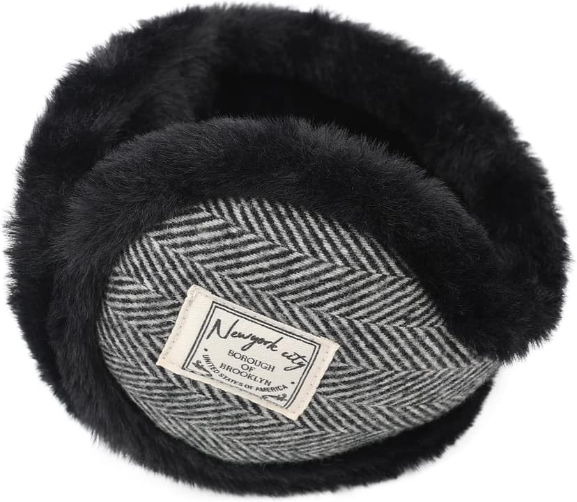 Surblue Unisex Foldable Ear Earmuffs Behind-the-Head Fur Winter Outdoor Ear Warmers