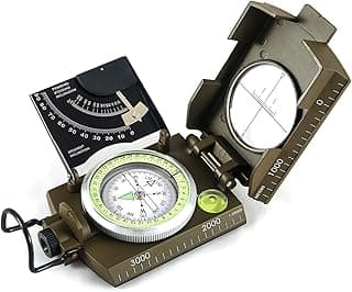Eyeskey Multifunctional Military Sighting Navigation Compass with Inclinometer | Impact Resistant & Waterproof Compass for Hiking, Camping