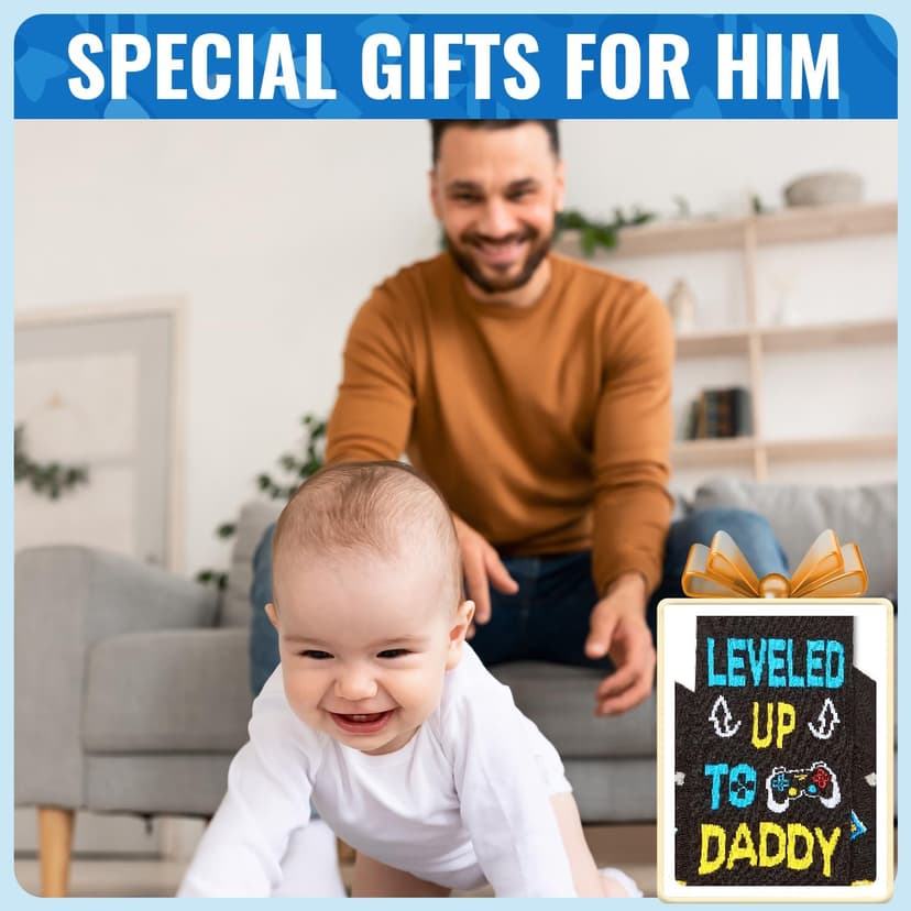 HAPPYPOP Family Gifts for Him - Gifts for New Dad Son Father, Novelty Socks for Men