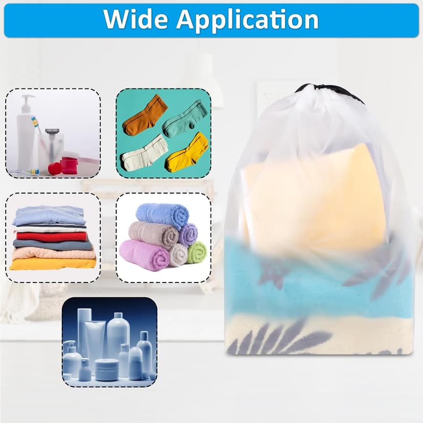 15.7" x 11.8" Waterproof Dustproof Portable Travel Shoe Storage Bag for Men and Women Clear Shoe Bags for Travel 5 PCS, Drawstring Travel Shoe Bags for Packing B0C6X2VP9R
