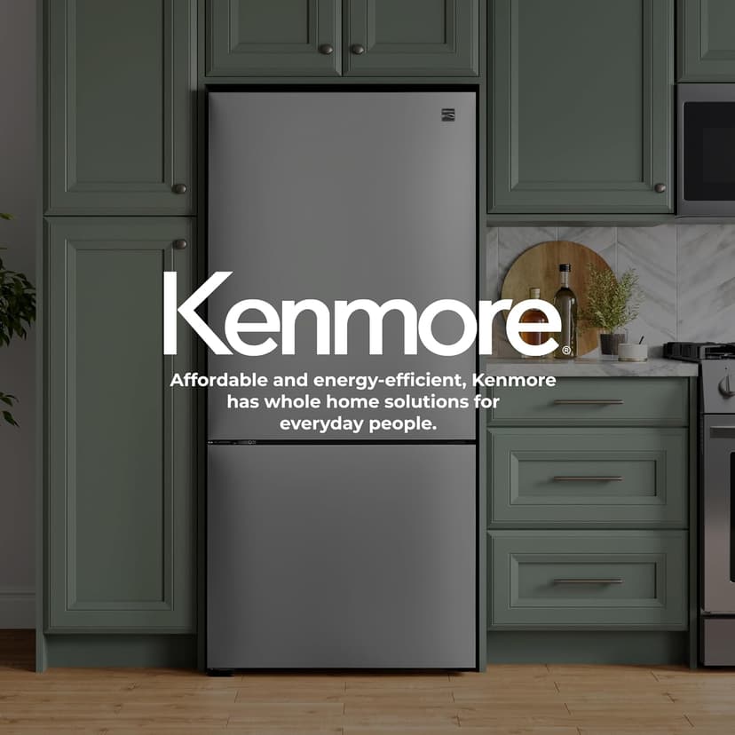 Kenmore 31" Bottom Freezer Refrigerator, Counter Depth - Ice Maker, Adjustable Shelving, Crisper Drawers, ENERGY STAR Certified, 17.8 cu. ft. Capacity, Fingerprint Resistant Stainless Steel