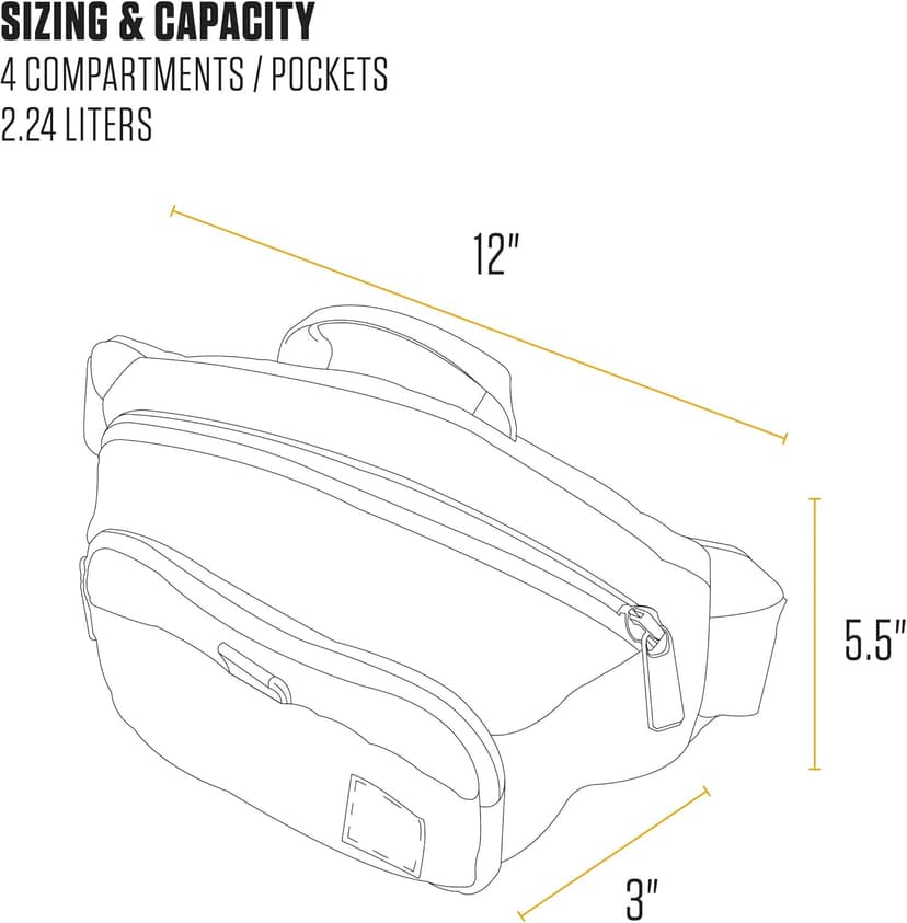 Carhartt Classic Adjustable Sling Bag, Durable, 600-Denier Water Resistant Hip Pack