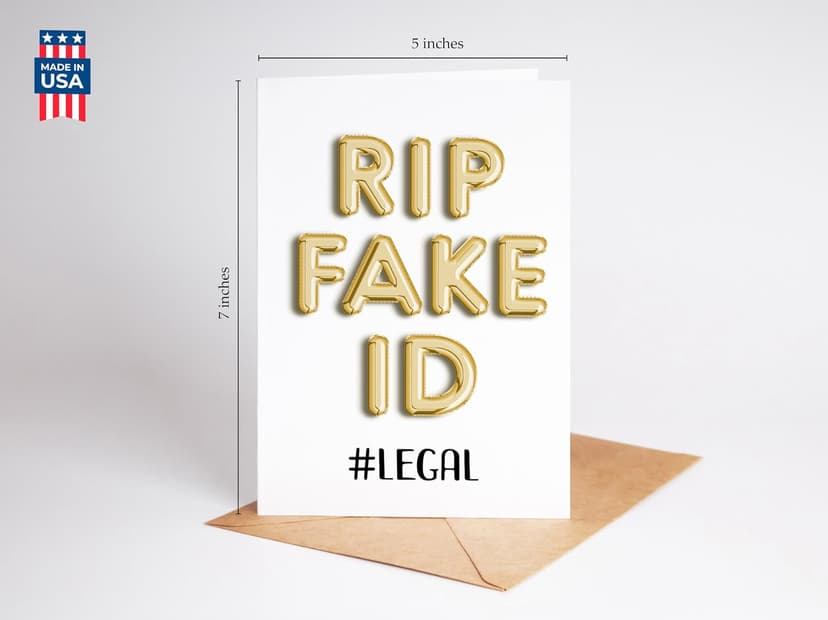 Funny 21st Birthday Card for Him or Her - Happy Birthday Card for 21 Year Old Daughter Son Niece Nephew Sister or Friend - Humorous Twenty One Gift Ideas - RIP Fake ID Card for Best Friend or Coworker B0DVVPPR3J