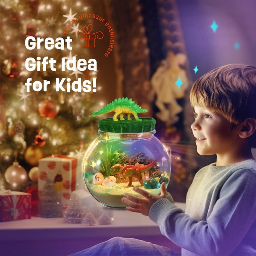 Dinosaur Toys for Kids - Dinosaurs Terrarium Kit for Kids - Birthday Gifts for Boy Ages 4 5 6 7 8-12 Year Old - DIY Dino Toys for Boys - Arts and Crafts Kit for Kid